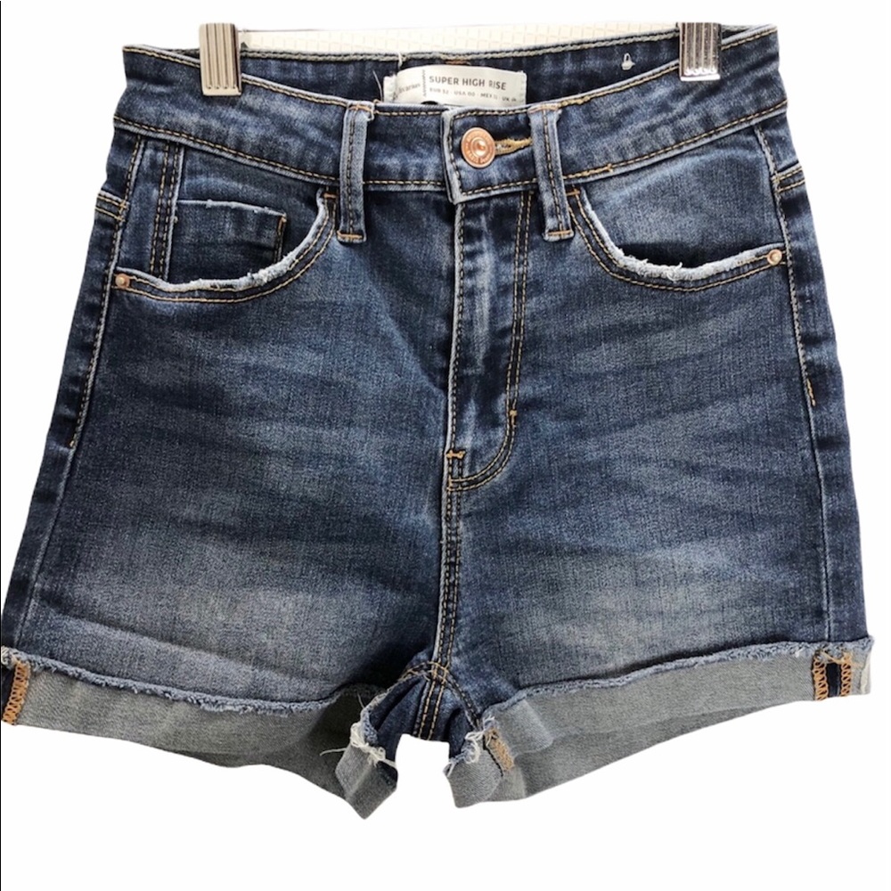 Stradivarius Girls Blue Denim Shorts Size 00